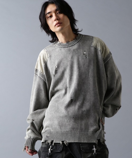 DANKE SCHON（ダンケシェーン）の「DankeSchon/ダンケシェーン/MILS KNIT CREWNECK（ニット/セーター・メンズ・ベージュ/ブラック・M/L）」の12枚目の写真