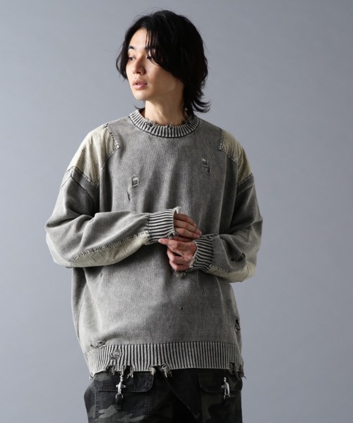 DANKE SCHON（ダンケシェーン）の「DankeSchon/ダンケシェーン/MILS KNIT CREWNECK（ニット/セーター・メンズ・ベージュ/ブラック・M/L）」の13枚目の写真