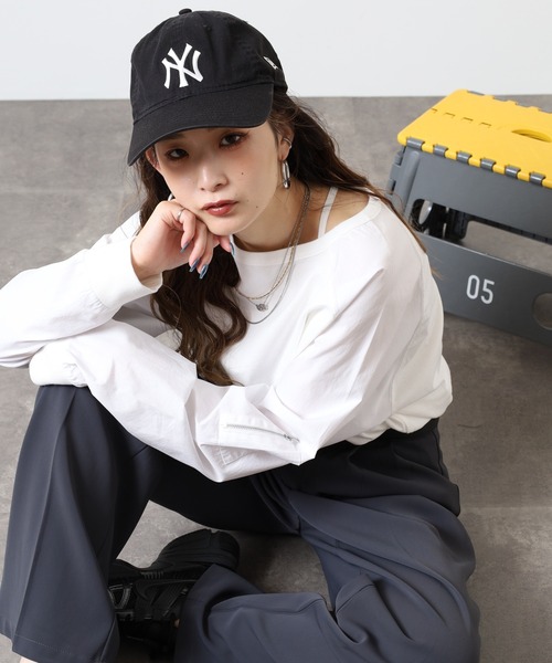 Arinomama(アリノママ)の「ラグラン切替オーバーT(Tシャツ/カットソー・レディース・ブラック/ワインレッド/オフホワイト/カーキ・FREE)」の5枚目の写真