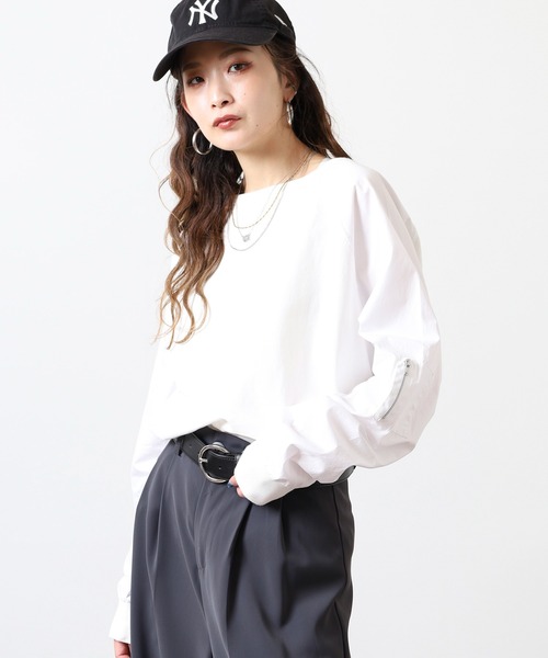 Arinomama(アリノママ)の「ラグラン切替オーバーT(Tシャツ/カットソー・レディース・ブラック/ワインレッド/オフホワイト/カーキ・FREE)」の7枚目の写真