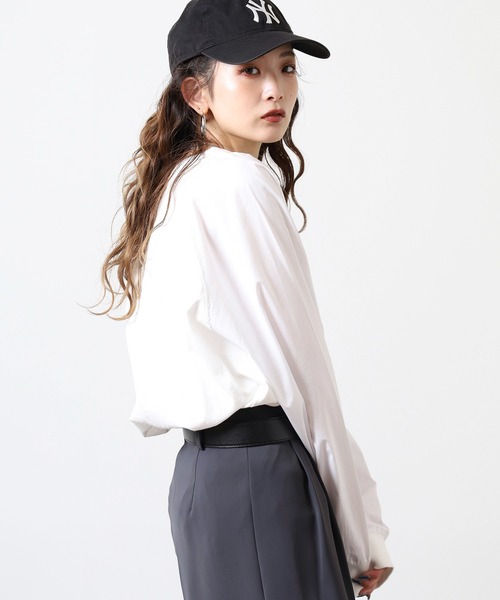 Arinomama(アリノママ)の「ラグラン切替オーバーT(Tシャツ/カットソー・レディース・ブラック/ワインレッド/オフホワイト/カーキ・FREE)」の8枚目の写真