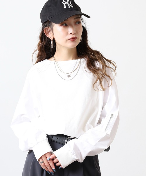 Arinomama(アリノママ)の「ラグラン切替オーバーT(Tシャツ/カットソー・レディース・ブラック/ワインレッド/オフホワイト/カーキ・FREE)」の9枚目の写真