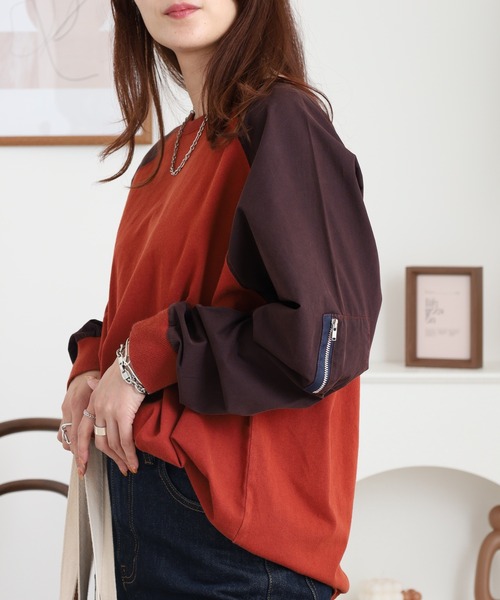 Arinomama(アリノママ)の「ラグラン切替オーバーT(Tシャツ/カットソー・レディース・ブラック/ワインレッド/オフホワイト/カーキ・FREE)」の17枚目の写真