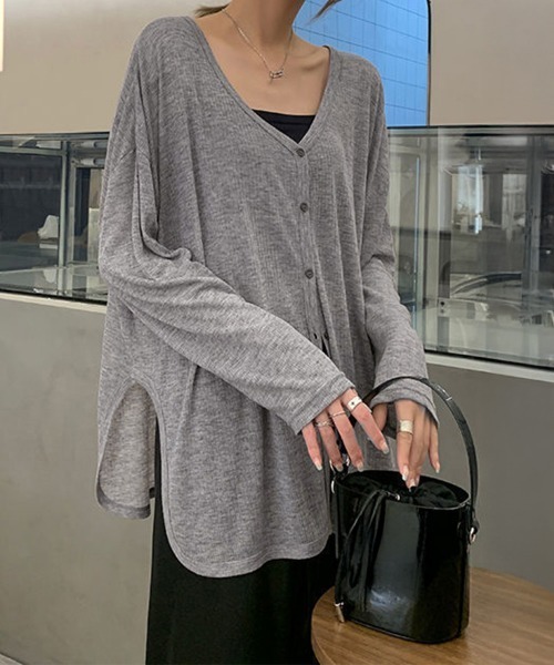 Miniministore(ミニミニストア)の「サマーカーディガンレディース夏服 羽織り(カーディガン/ボレロ・レディース・グレー/ブラック・M/L)」の1枚目の写真