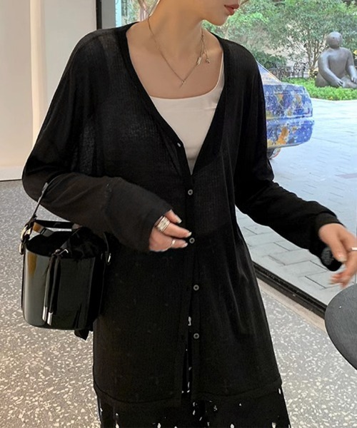 Miniministore(ミニミニストア)の「サマーカーディガンレディース夏服 羽織り(カーディガン/ボレロ・レディース・グレー/ブラック・M/L)」の2枚目の写真