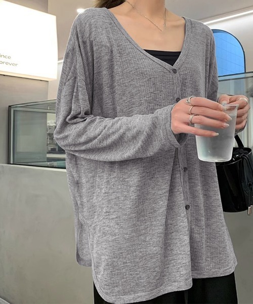 Miniministore(ミニミニストア)の「サマーカーディガンレディース夏服 羽織り(カーディガン/ボレロ・レディース・グレー/ブラック・M/L)」の3枚目の写真