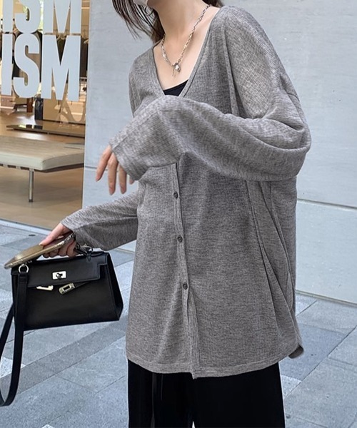 Miniministore(ミニミニストア)の「サマーカーディガンレディース夏服 羽織り(カーディガン/ボレロ・レディース・グレー/ブラック・M/L)」の10枚目の写真