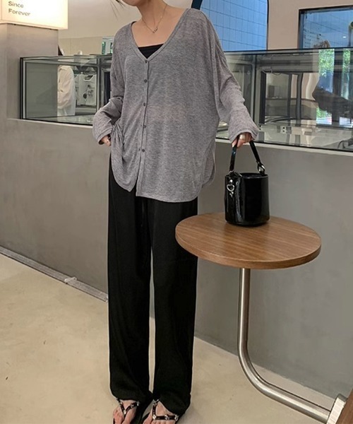 Miniministore(ミニミニストア)の「サマーカーディガンレディース夏服 羽織り(カーディガン/ボレロ・レディース・グレー/ブラック・M/L)」の12枚目の写真