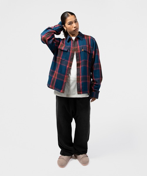 UNION（UNION TOKYO）（ユニオン）の「UNION TOKYO NICHOLLS SHIRT ユニオントーキョー シャツ（シャツ/ブラウス・メンズ・パープル/ネイビー・XL/S/M/L）」の5枚目の写真