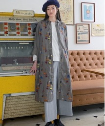 SUPER HAKKA（スーパーハッカ）の「先染めチェックメニーランプ刺繍シャツワンピース（前開き）（シャツワンピース）」