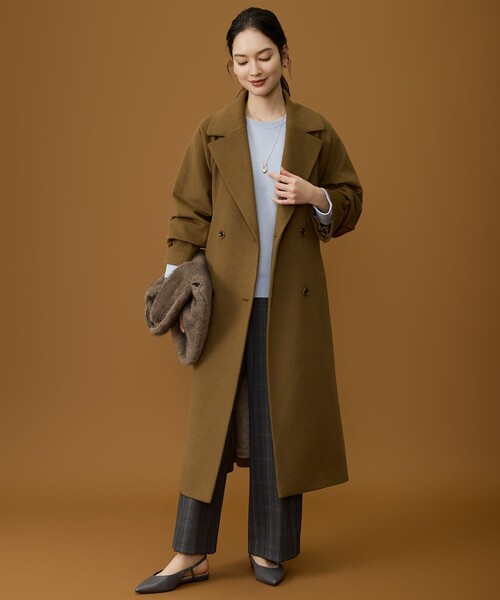 自由区（ジユウク）の「TRギャバ裏起毛チェック柄ワイド パンツ（その他パンツ・レディース・ブラウン系4/グレー系4・46/44/48/50）」の11枚目の写真