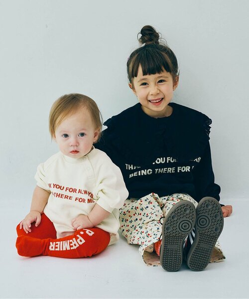 p.premier（ピードットプルミエ）の「家族お揃いでイロチ買いしたいロゴロンパース リンク（ロンパース・キッズ・オフホワイト/ブラック/ブルー/レッド/ピンク/グリーン/ブラウン・80/70）」の11枚目の写真