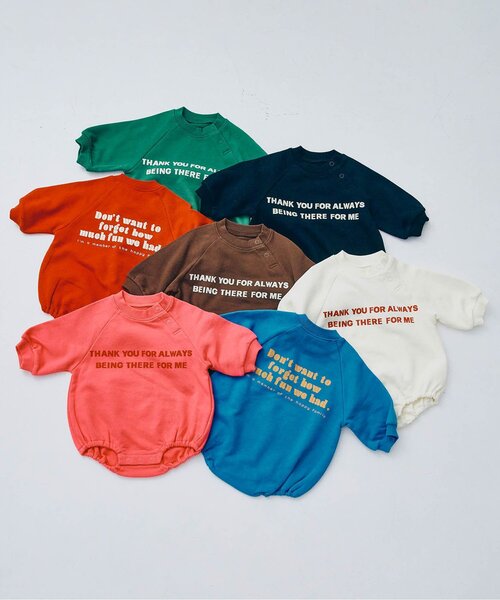 p.premier（ピードットプルミエ）の「家族お揃いでイロチ買いしたいロゴロンパース リンク（ロンパース・キッズ・オフホワイト/ブラック/ブルー/レッド/ピンク/グリーン/ブラウン・80/70）」の18枚目の写真