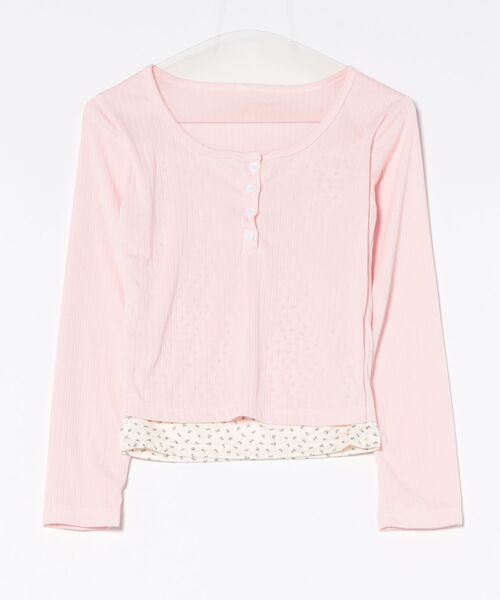 WESTSEA(ウエストシー)の「フェイクレイヤード 長袖 リブトップス 小花柄レースインナー(Tシャツ/カットソー・レディース・ネイビー/オフホワイト/ピンク・L/M)」の21枚目の写真