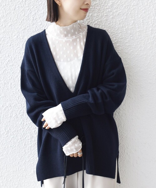 SHIPS(シップス)の「〈手洗い可能〉フラワー チュール ハイネック プルオーバー(Tシャツ/カットソー・レディース・ナチュラル/ブラック/オフホワイト・ONE SIZE)」の17枚目の写真