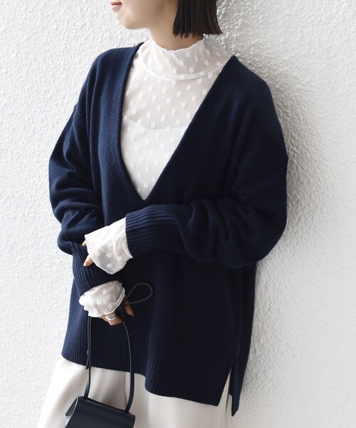 SHIPS(シップス)の「〈手洗い可能〉フラワー チュール ハイネック プルオーバー(Tシャツ/カットソー・レディース・ナチュラル/ブラック/オフホワイト・ONE SIZE)」の16枚目の写真