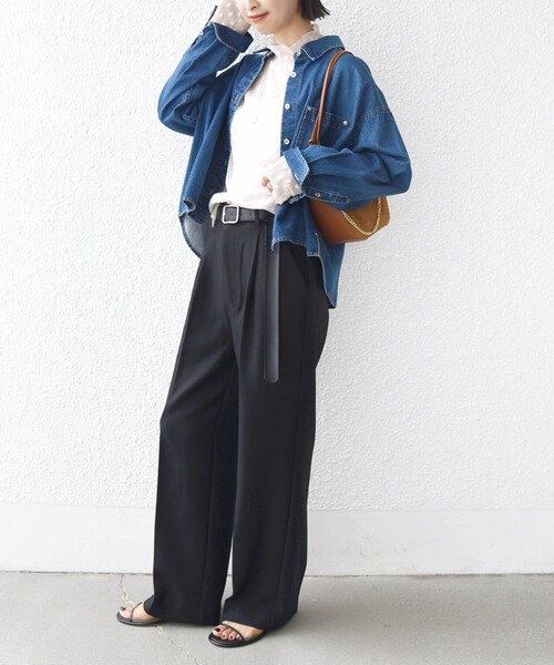 SHIPS(シップス)の「〈手洗い可能〉フラワー チュール ハイネック プルオーバー(Tシャツ/カットソー・レディース・ナチュラル/ブラック/オフホワイト・ONE SIZE)」の14枚目の写真