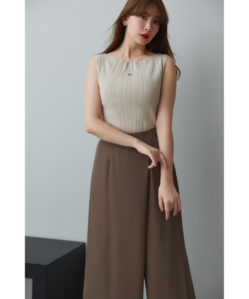 Ribbed Boat-Neck Knit Top（ニット/セーター）｜Her lip to