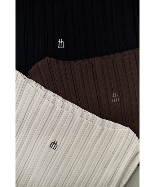 Herlipto ニット Ribbed Boat-Neck Knit Top Ribbed Boat-Neck Knit Top