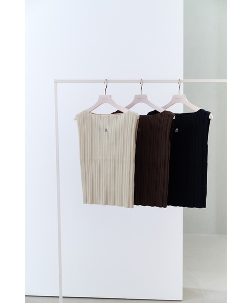 Ribbed Boat-Neck Knit Top（ニット/セーター）｜Her lip to