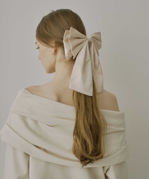 HEIREN】クラシカルサテンリボンバレッタ（バレッタ/ヘアクリップ