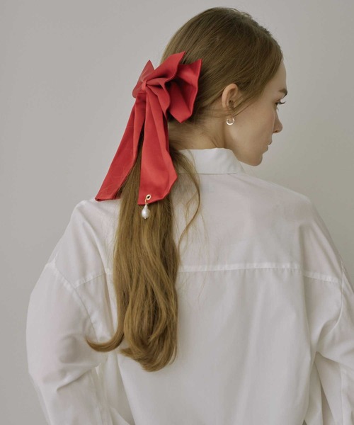 HEIREN】クラシカルサテンリボンバレッタ（バレッタ/ヘアクリップ