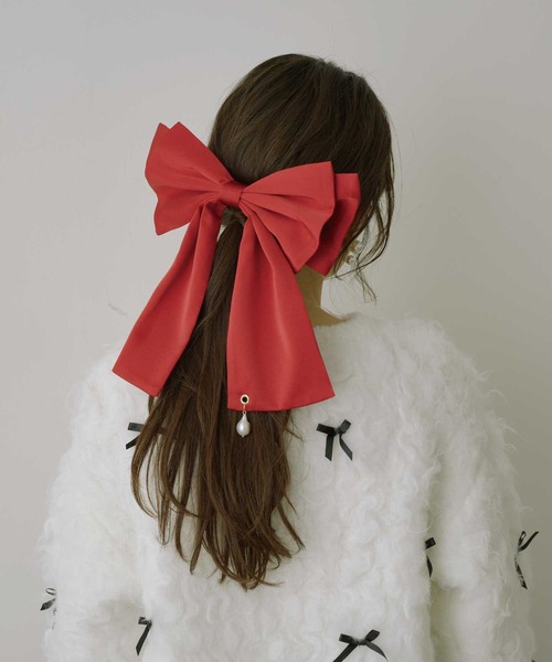 HEIREN】クラシカルサテンリボンバレッタ（バレッタ/ヘアクリップ