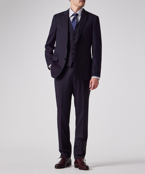 コントラストストライプ 2ボタンスーツ / 253003 1439S（スーツ