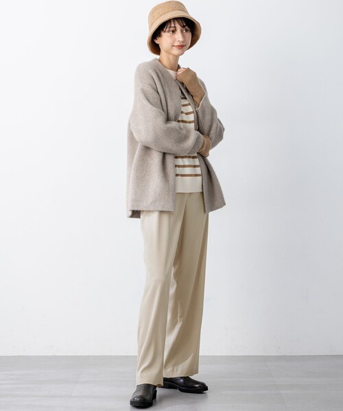 見上愛さん着用】ラクーンブレンドダブルフェイス ニット アウター