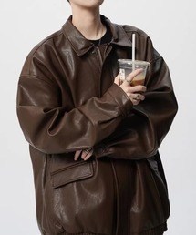 モワンピョ レザータッチ ビッグブルゾン