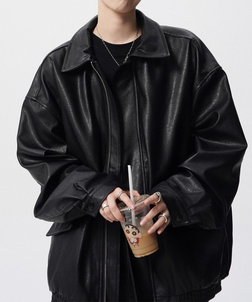 セール】モワンピョ レザータッチ ビッグブルゾン（ブルゾン）｜NEW