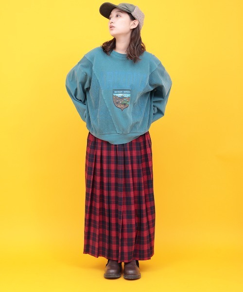 チチカカ（チチカカ）の「Orale! チェックプリーツロングスカート（スカート・レディース・ブラック/グリーン/レッド・FREE）」の6枚目の写真