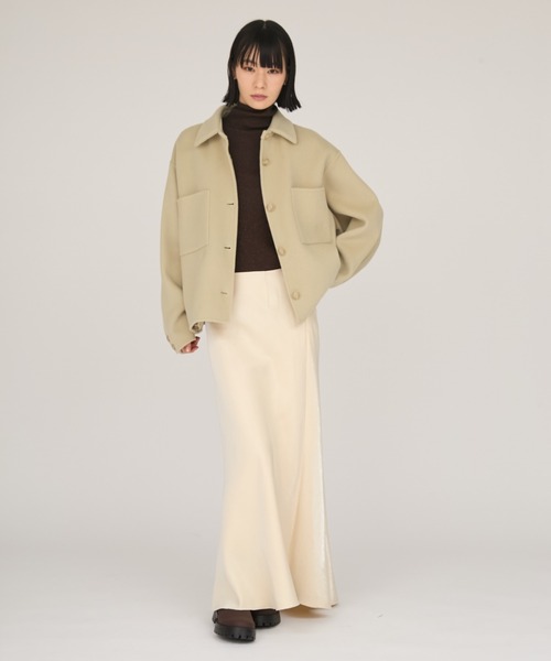 emmi（エミ）の「シャイニーサテンナロースカート（スカート・レディース・ネイビー/ピンク/アイボリー・0/1）」の14枚目の写真