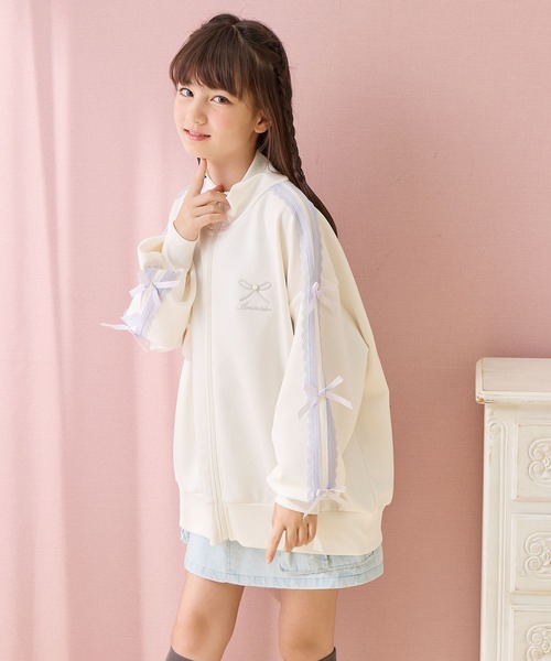 Amourire girl（アムリールガール）の「袖リボンライン ジップアップ