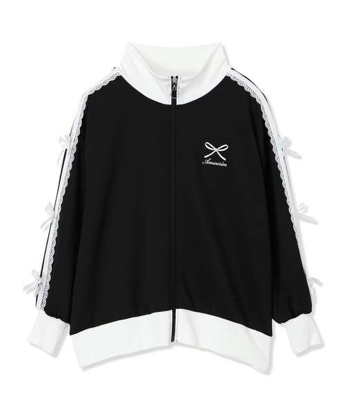 セール】袖リボンライン ジップアップブルゾン/トラックジャケット