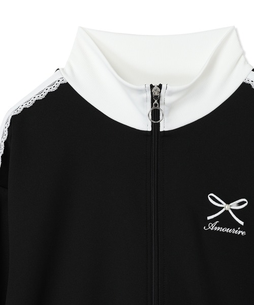 セール】袖リボンライン ジップアップブルゾン/トラックジャケット