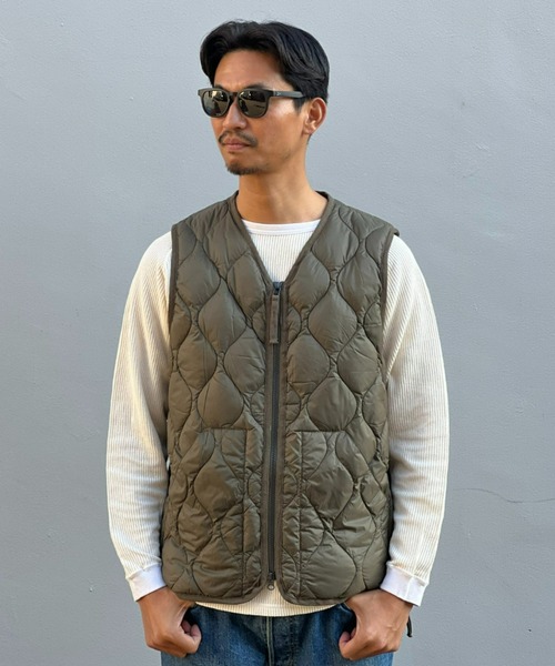 TAION】MILITARY V NECK W-ZIP DOWN VEST（SOFT SHELL）（ダウンベスト