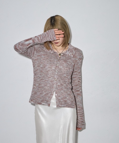 leimn（レイムン）の「mixニットポロカーディガン（ポロシャツ・レディース・ブラウン系その他/ブラック系その他・FREE）」の10枚目の写真