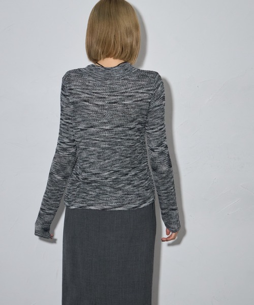 leimn（レイムン）の「mixニットポロカーディガン（ポロシャツ・レディース・ブラウン系その他/ブラック系その他・FREE）」の4枚目の写真