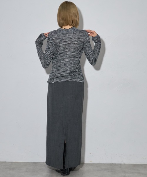 leimn（レイムン）の「mixニットポロカーディガン（ポロシャツ・レディース・ブラウン系その他/ブラック系その他・FREE）」の8枚目の写真