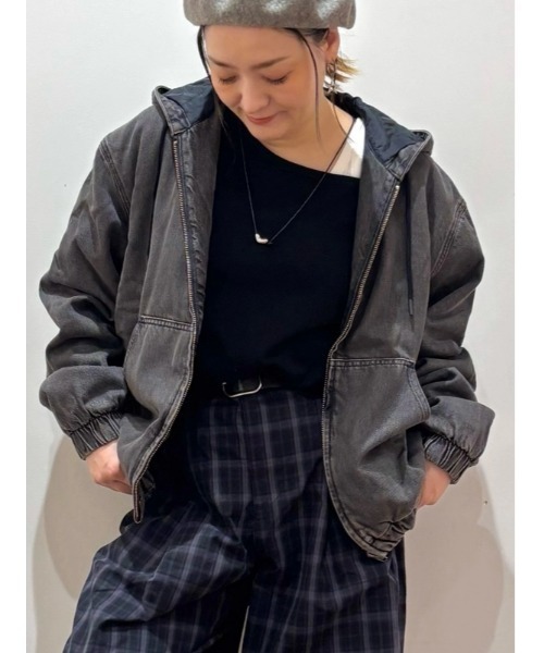 セール】ウルトラソフト デニム 裏ボアジップアップパーカー（デニム