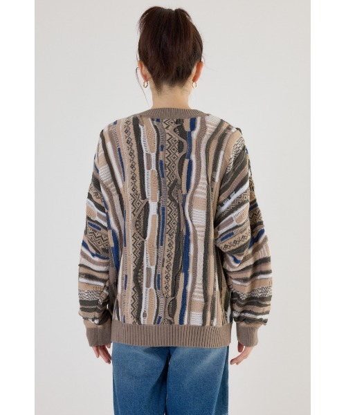 RODEO CROWNS WIDE BOWL（ロデオクラウンズワイドボウル）の「3Dマルチカラーニットカーディガン（カーディガン/ボレロ・レディース・ブルー系その他3/ブルー系その他2/ブラック系その他/ベージュ系その他・MEDIUM/LARGE）」の10枚目の写真