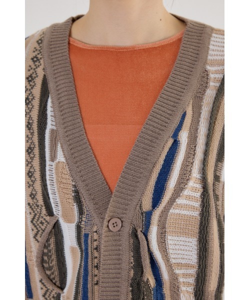 RODEO CROWNS WIDE BOWL（ロデオクラウンズワイドボウル）の「3Dマルチカラーニットカーディガン（カーディガン/ボレロ・レディース・ブルー系その他3/ブルー系その他2/ブラック系その他/ベージュ系その他・MEDIUM/LARGE）」の11枚目の写真