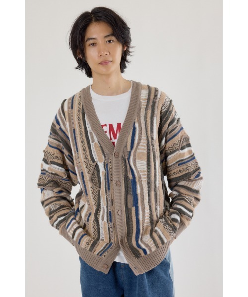 RODEO CROWNS WIDE BOWL（ロデオクラウンズワイドボウル）の「3Dマルチカラーニットカーディガン（カーディガン/ボレロ・レディース・ブルー系その他3/ブルー系その他2/ブラック系その他/ベージュ系その他・MEDIUM/LARGE）」の13枚目の写真