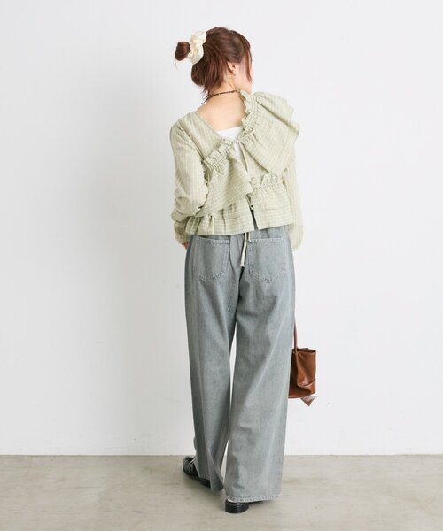 w closet（ダブルクローゼット）の「【25AW】ダメージデニムパンツ（デニムパンツ・レディース・ベージュ/ブルー・MEDIUM/SMALL/LARGE）」の6枚目の写真