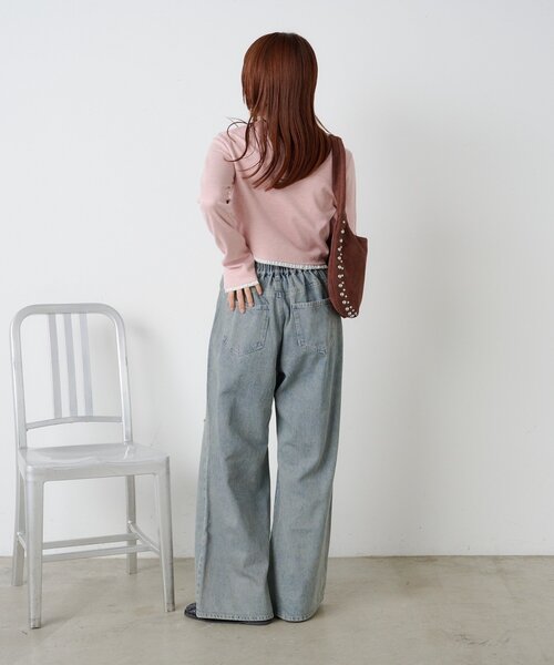 w closet（ダブルクローゼット）の「【25AW】ダメージデニムパンツ（デニムパンツ・レディース・ベージュ/ブルー・MEDIUM/SMALL/LARGE）」の10枚目の写真