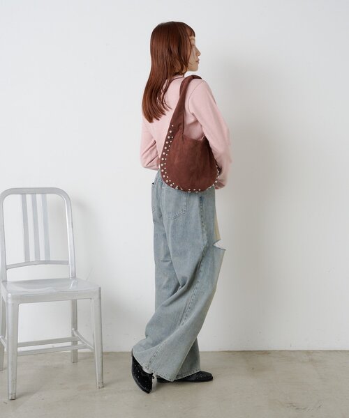 w closet（ダブルクローゼット）の「【25AW】ダメージデニムパンツ（デニムパンツ・レディース・ベージュ/ブルー・MEDIUM/SMALL/LARGE）」の11枚目の写真