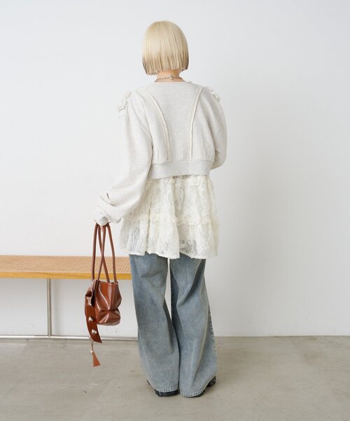 w closet（ダブルクローゼット）の「【25AW】ダメージデニムパンツ（デニムパンツ・レディース・ベージュ/ブルー・MEDIUM/SMALL/LARGE）」の16枚目の写真