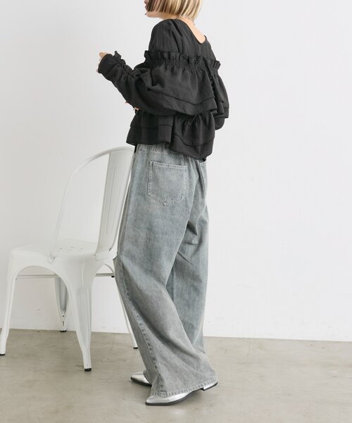 w closet（ダブルクローゼット）の「【25AW】ダメージデニムパンツ（デニムパンツ・レディース・ベージュ/ブルー・MEDIUM/SMALL/LARGE）」の19枚目の写真