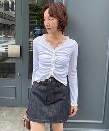 [mline]シアーレース ギャザーカーディガン